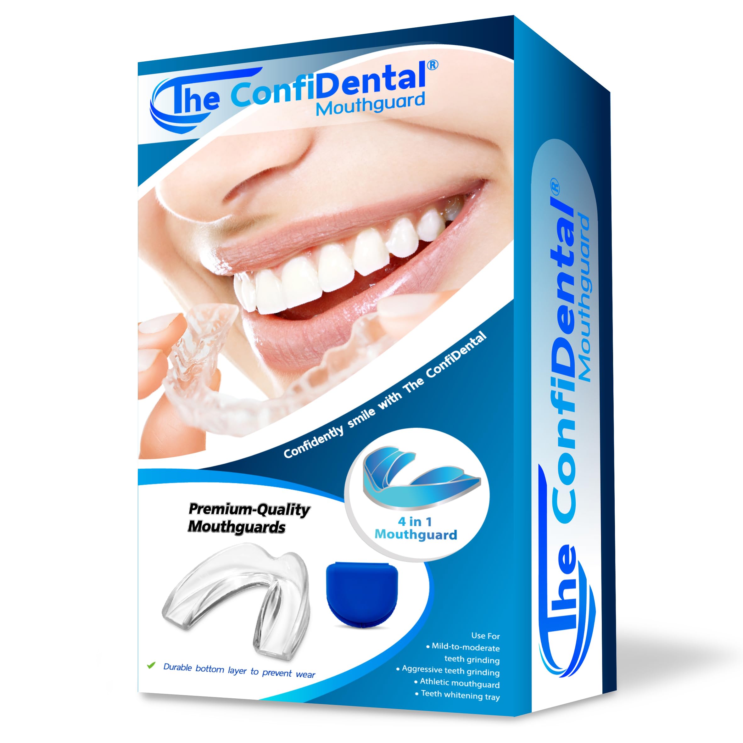 3 Pack Moldable Mouth Guard for Teeth Grinding & Clenching - Bruxism Night Guard, Sports Mouthguard & Teeth Whitening Tray - Includes 2 Regular & 1 Heavy Duty Guards (LLL & II) - Perfect for Sleeping, Boxing, MMA & Dental Care