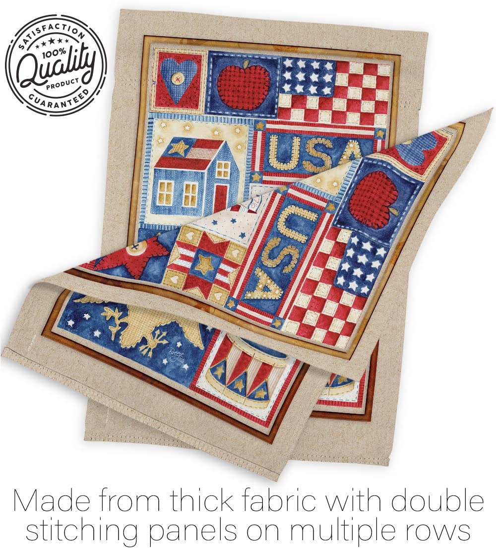USA Patriotic House Flag Set 28x40 with Flagpole - Breeze Decor for Outdoor Decor