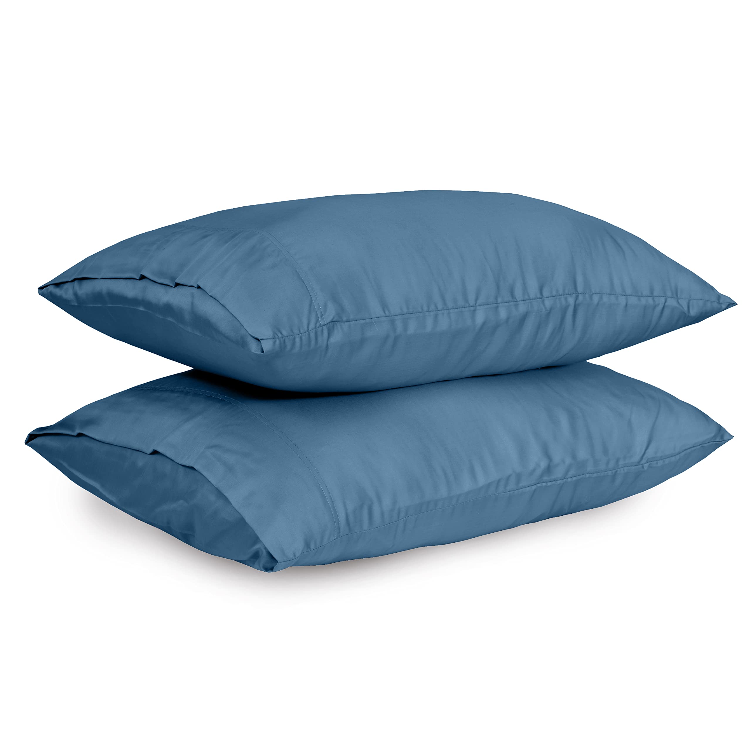 Soft Tencel Lyocell Pillowcase Set - Cooling Eucalyptus Pillow Covers for Queen Bed (2PC, Bahamas Blue) for Better Sleep