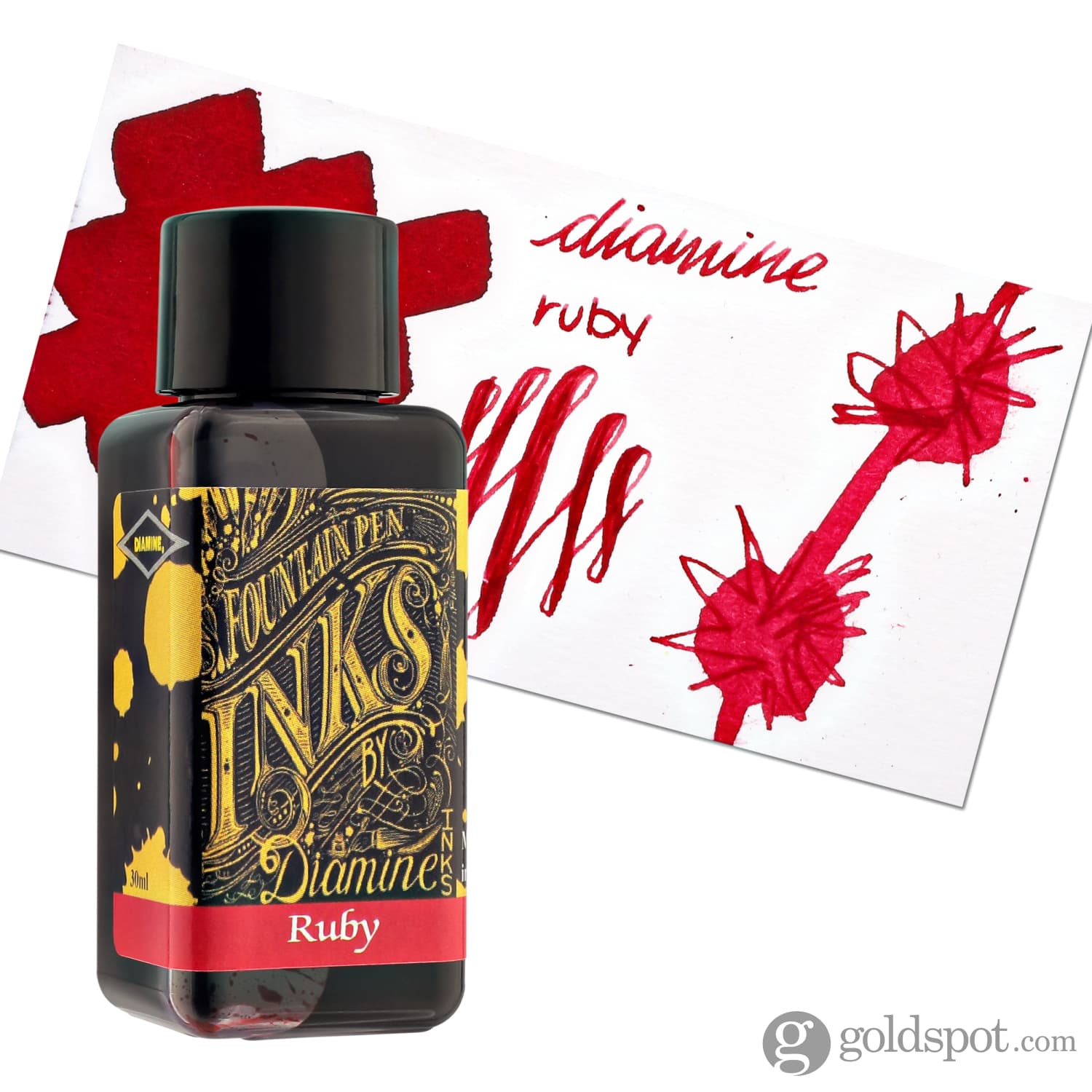Diamine Ruby Red Fountain Pen Ink Bottle - 30ml Premium Writing Ink for Calligraphy, Journaling & Artistic Projects - Perfect for Fountain Pens, Dip Pens & Ink Drawing