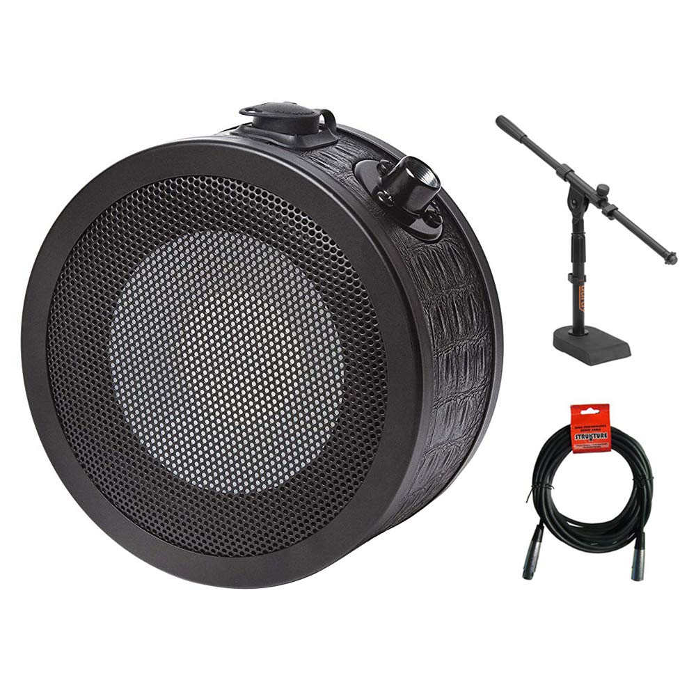 SOLOMON MiCS LoFReQ Daru Jones Signature LoFReQ Capture Microphone (Black) with MS-5340 Kick Drum Microphone Stand & XLR Cable - Professional Studio Recording Bundle for Drummers, Podcasters & Live Performances