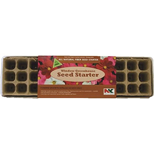 NK Windowsill Fiber Greenhouse Seed Starter Kit - Indoor Herb Garden Starter Kit for Planting Seeds, Vegetables & Flowers - Perfect for Home, Kitchen, Balcony & Small Space Gardening