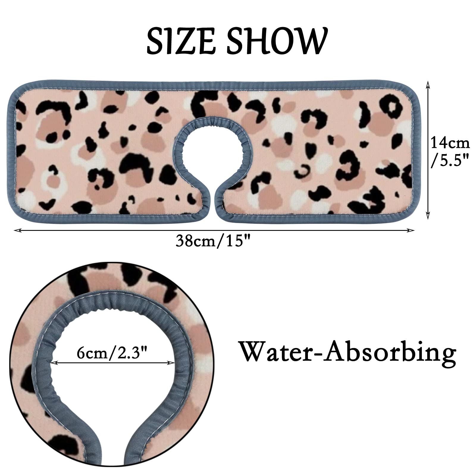 **Leopard Print Sink Faucet Mat - 4 Pack Absorbent Splash Guard Pads for Kitchen & Bathroom Countertops - Waterproof, Non-Slip RV Sink Protector - Prevents Stains & Spills (Perfect for Homes, RVs, and Dorms)**