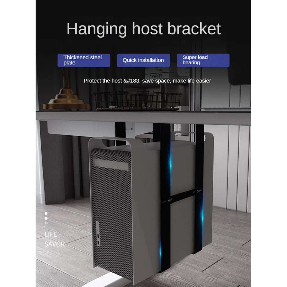 Bonkshire Under Desk PC Mount Bracket - Heavy Duty Computer Case Holder for Gaming PC, Workstation & Server (Black) | Space-Saving Solution for Home Office, Gaming Setup & Data Center Organization
