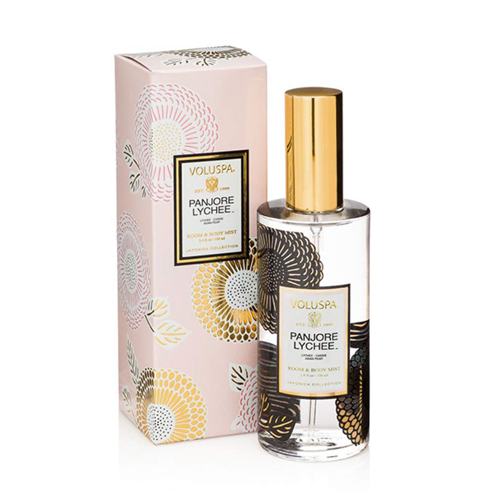 Voluspa Panjore Lychee Room & Body Mist - 3.4 oz Fragrance Spray for Home, Office & Personal Use | Long-Lasting Scent for Relaxation & Aromatherapy