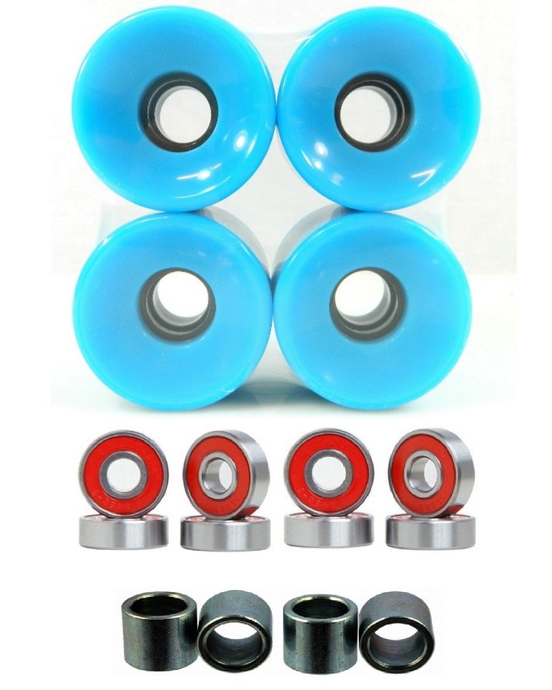 Eskape 60mm Skateboard Wheels with High-Speed Bearings & Precision Spacers - Perfect for Cruising, Street Skating & Longboard Riding