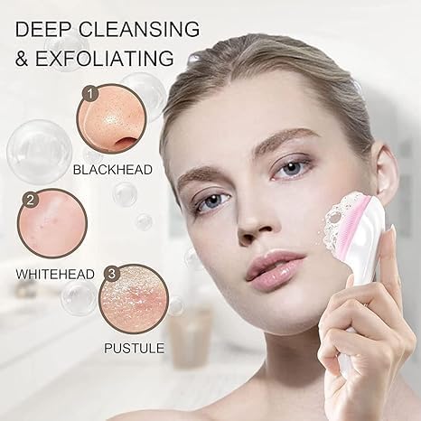 Soft Silicone Face Cleansing Brush - Waterproof Skin Scrubber for Daily Skincare (Multi-Color)