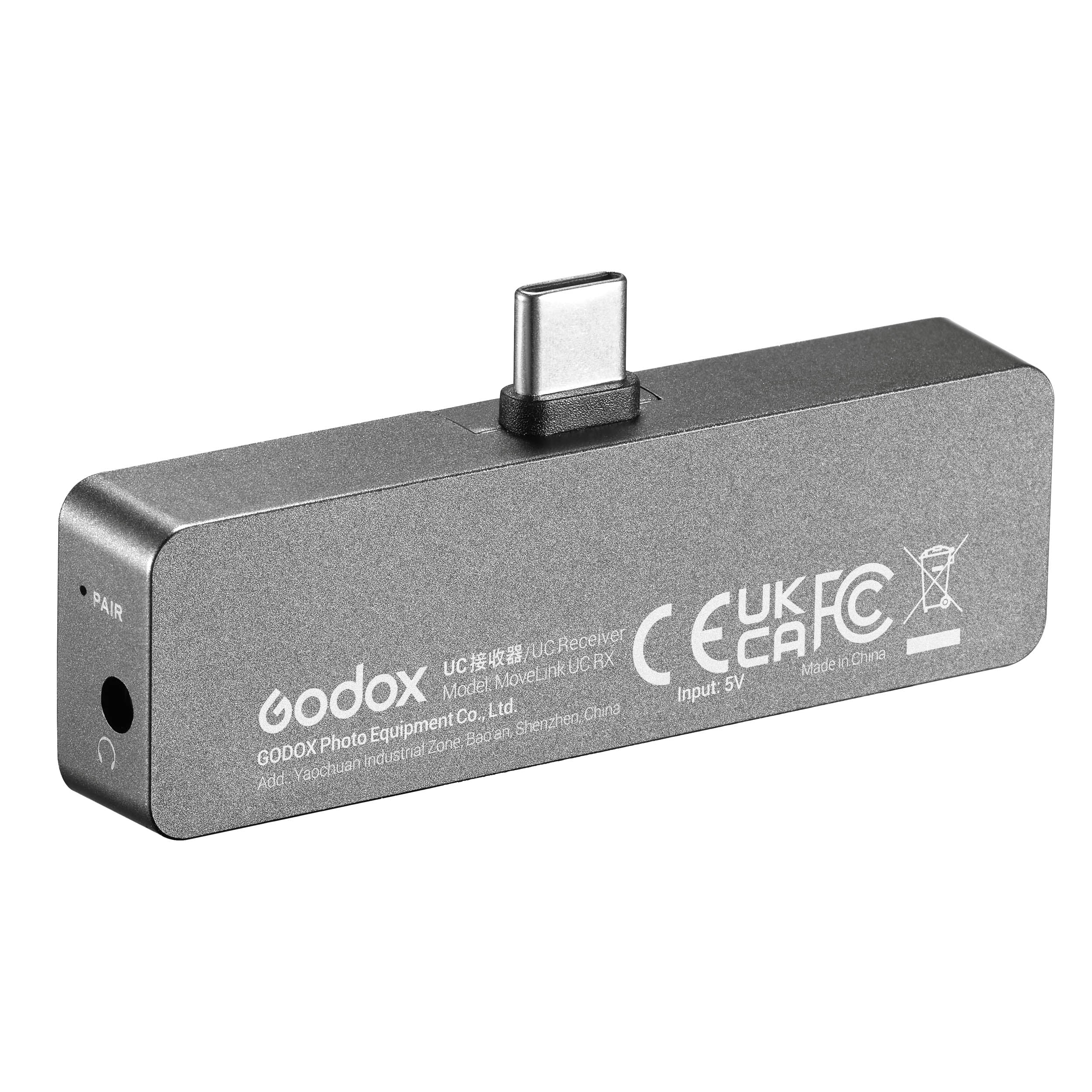 UC RX USB Type C Receiver for GODOX MoveLink 2.4GHz Wireless Mic System - Perfect for Vlogging, Live Streaming & Podcasting