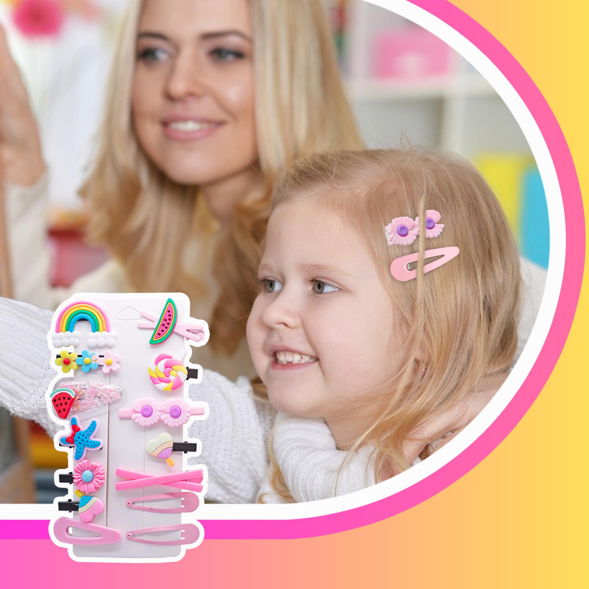 124PCS Cute Candy Colorful Flower Hair Clips & Barrettes for Girls, Toddlers, Teens & Women - Perfect for School, Parties & Everyday Wear - All Ages Hair Accessories Gift Set