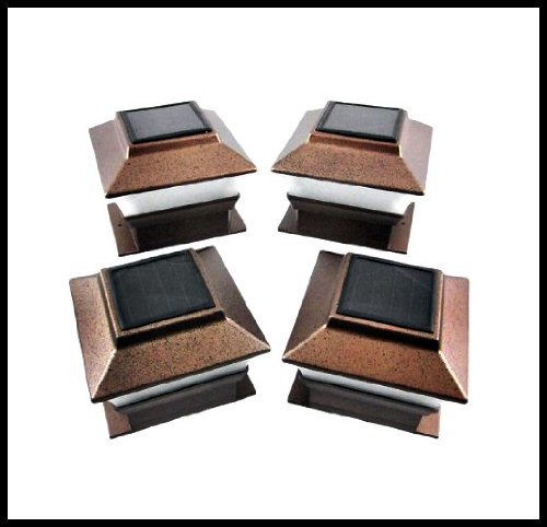 14-Pack Solar Copper Finish Fence Post Cap Lights - 10mm Bright White LED Outdoor Lighting for Garden, Pathway, Deck & Yard Decoration | Weatherproof & Energy Efficient Solar Lights