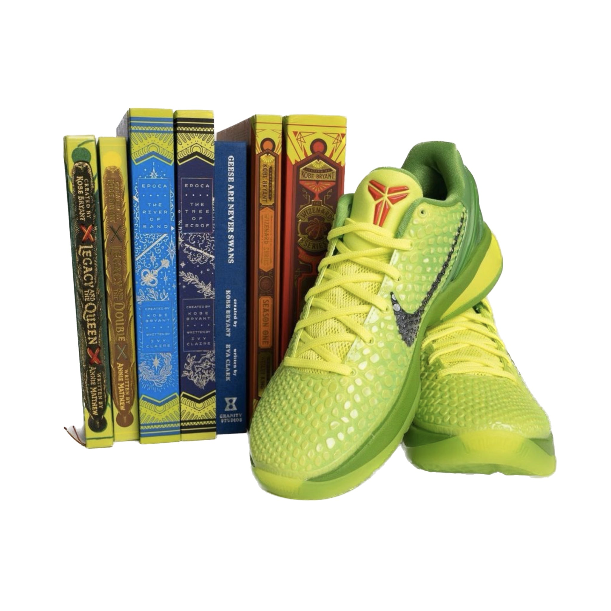 Nike Kobe 6 Protro Grinch Basketball Shoes - Green Apple/Volt/Crimson/Black - Includes Storyteller Collection Books | Perfect for NBA Games, Streetwear & Sneaker Collectors