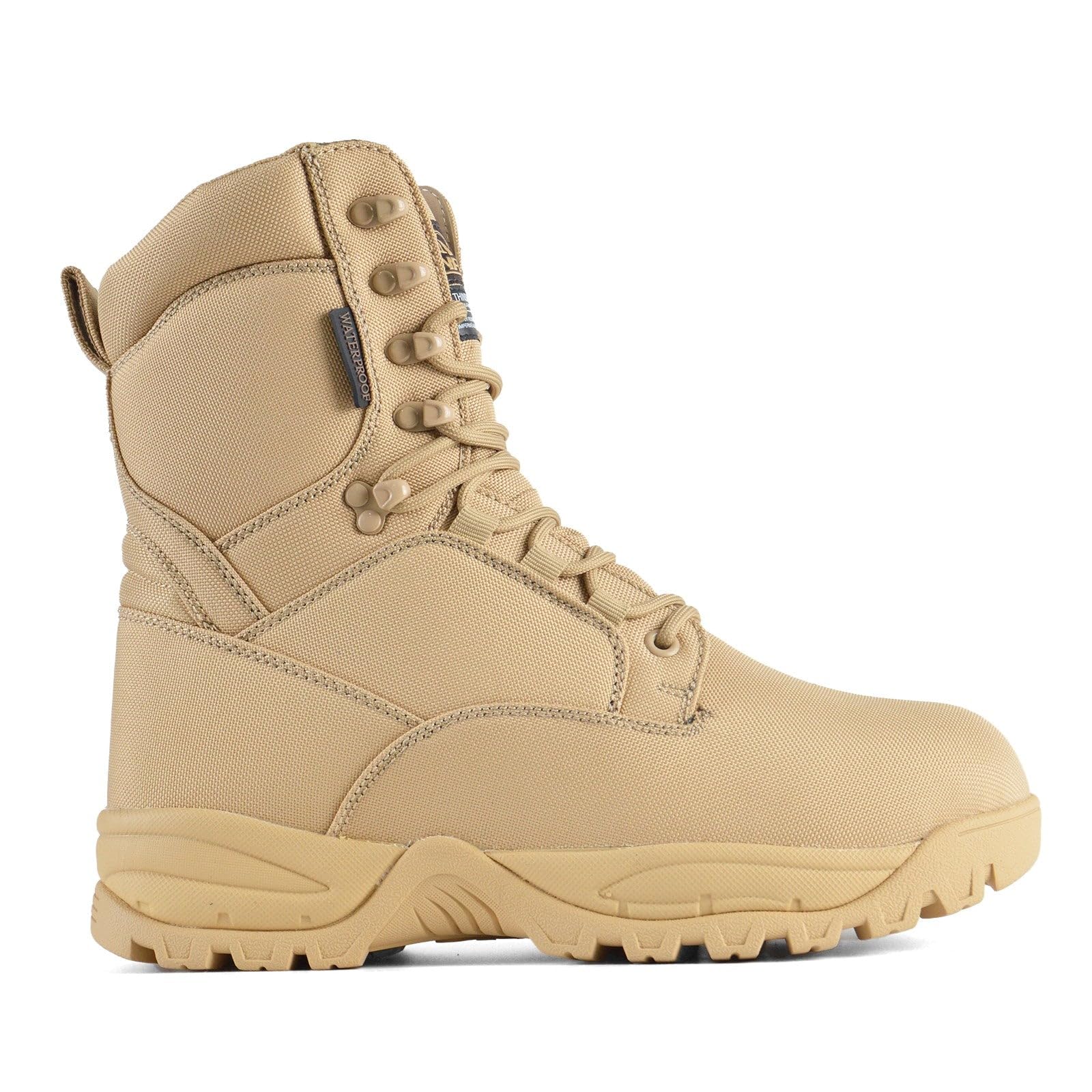 Men's Waterproof Military Tactical Boots - Lightweight 8 Inch Insulated Work Boots with 400g Thinsulate - Breathable Hiking Shoes for Outdoor Activities, Hunting & Winter Work