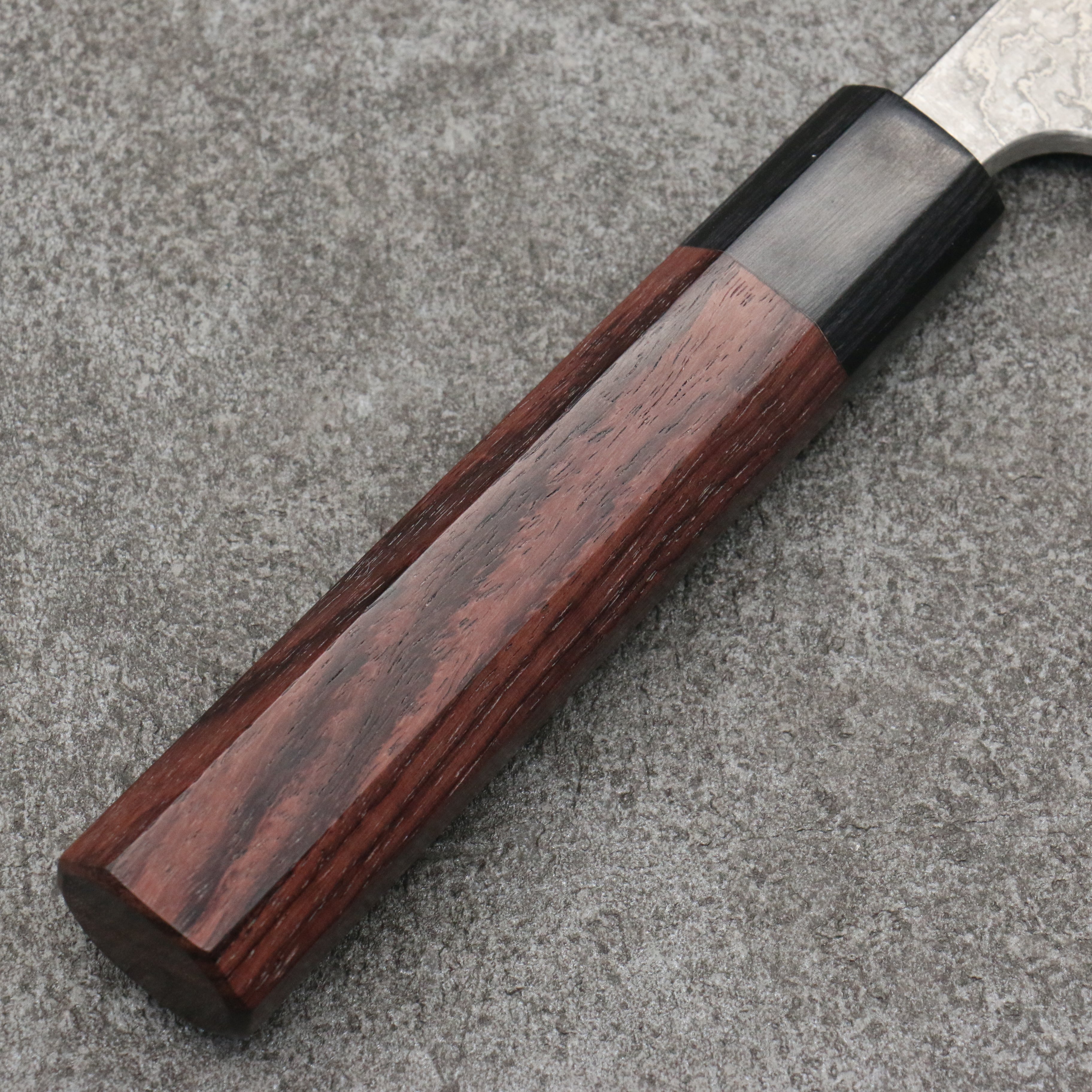 Premium Nao Yamamoto VG10 Black Damascus Nakiri Knife 165mm - Japanese Shitan Wood Handle - Professional Chef & Home Cooking, Vegetable Chopping, Sushi Preparation