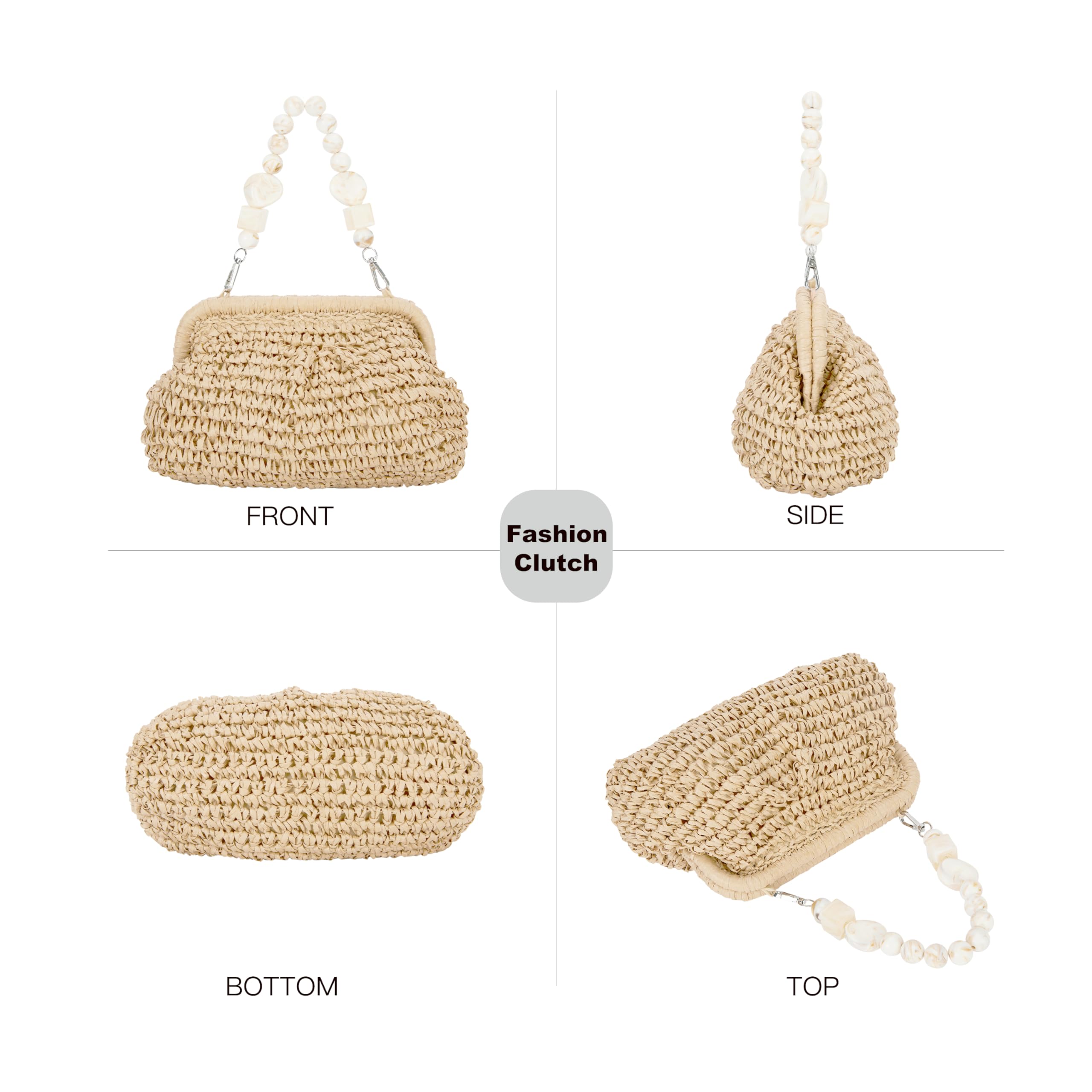Stylish Woven Straw Handbags for Women - Casual Crossbody Purse & Small Clutch - Perfect for Beach Parties, Summer Outings & Boho Fashion Accessories