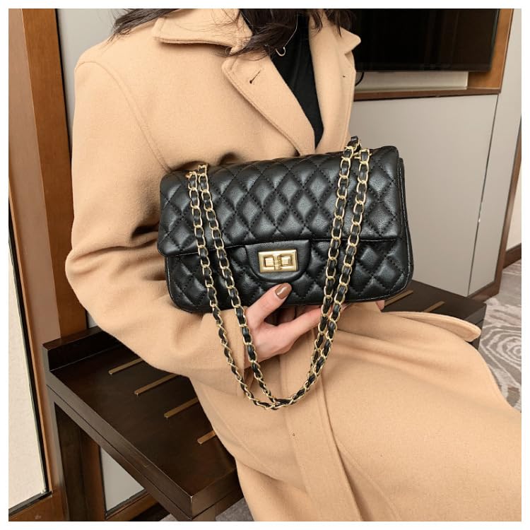 Trendy Women's Crossbody Bags - Small Leather & Fabric Shoulder Purse with Chain Strap for Ladies | Perfect for Everyday Use, Shopping & Travel