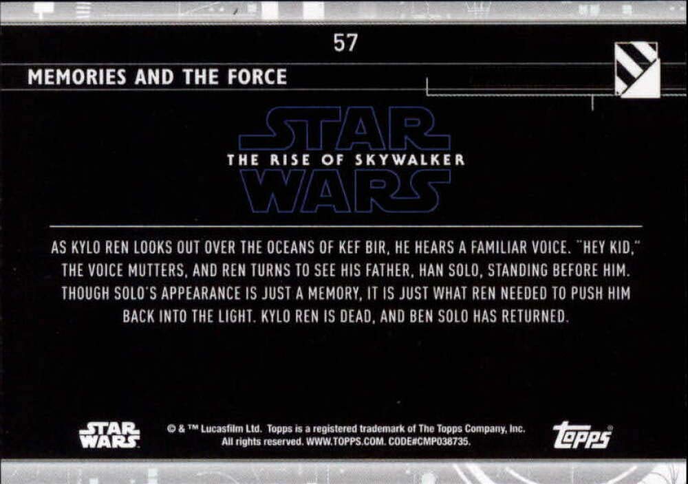 2020 Topps Star Wars The Rise of Skywalker Series 2 #57 Kylo Ren & Han Solo Memories and the Force Trading Card - Collectible for Fans, Display & Investment