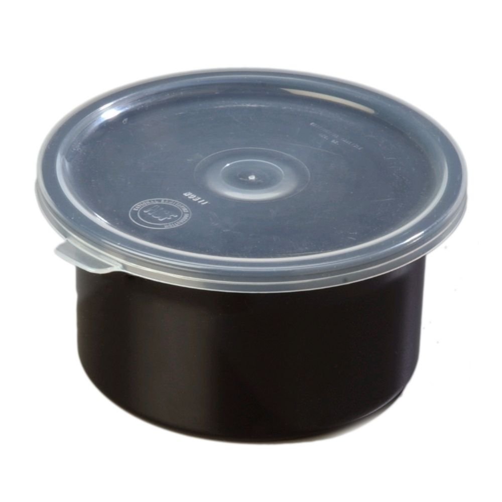 Carlisle 6-Quart Black Plastic Food Storage Containers with Lids - Set of 12 for Kitchen, Restaurant & Home Use | Ideal for Meal Prep, Leftovers & Bulk Food Storage