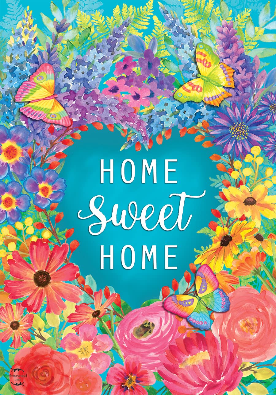 Floral Home Sweet Home Spring House Flag 40