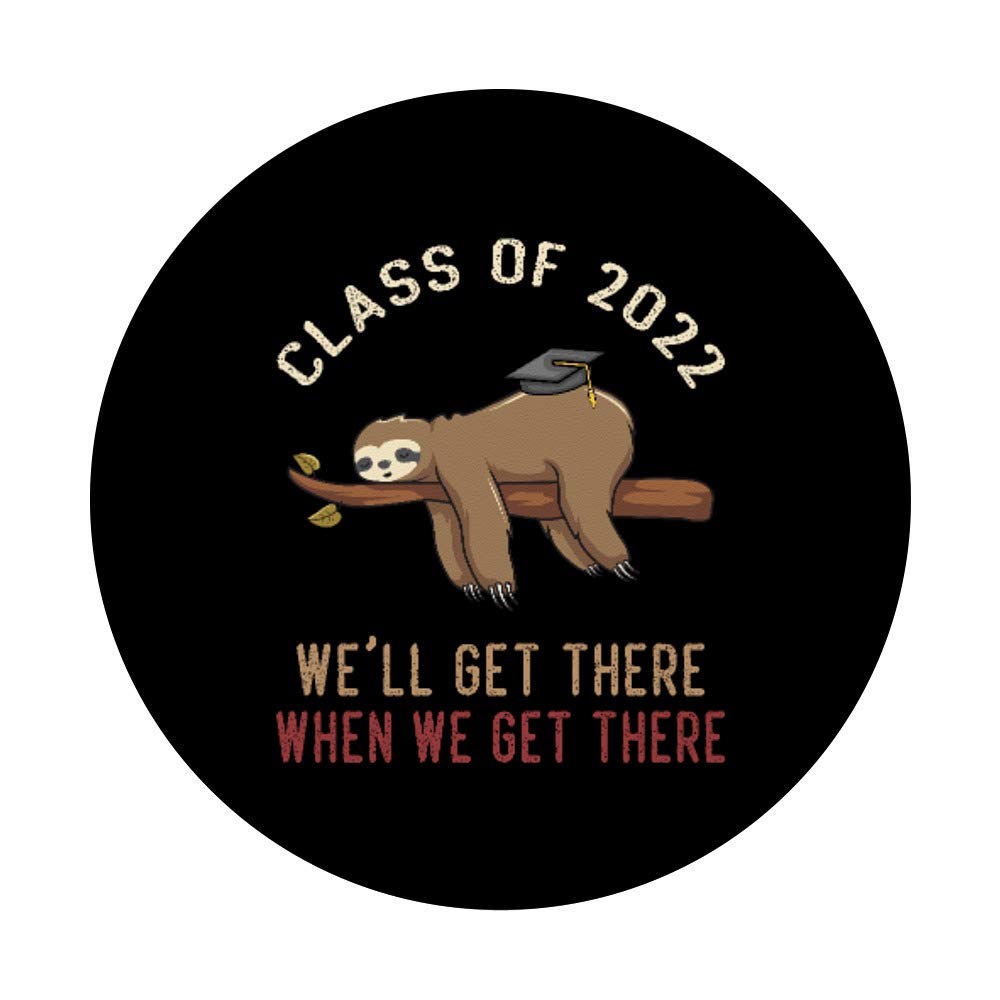 Funny Retro Sloth Graduation Cap for Class of 2022 - Swappable PopGrip & PopSocket Phone Grip - Perfect Graduation Gift for High School & College Seniors