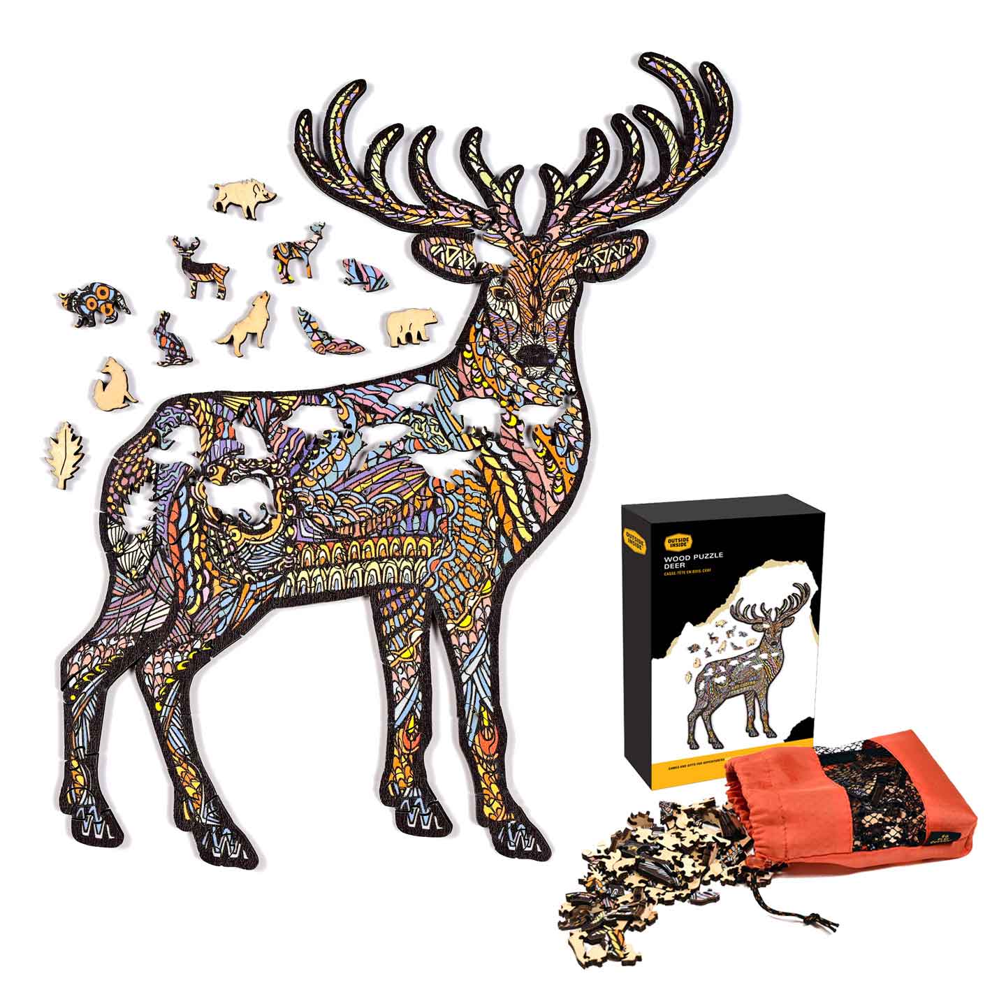 Whitetail Deer Wooden Puzzle - 3D Wooden Jigsaw Puzzle for Adults & Kids - Perfect for Home Decor, Gifts & Stress Relief Activities