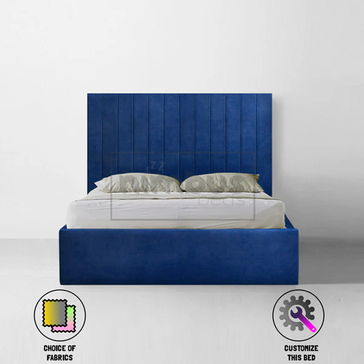 Sturdy Metal Vertical Bed Frame with Headboard - Queen Size Platform Bed for Small Spaces, Modern Bedroom Furniture - Perfect for Apartments, Dorms & Guest Rooms
