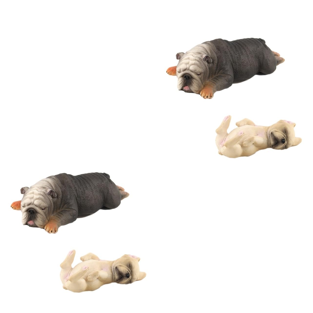 4 Pcs Realistic Bulldog Figurine Set - French Bulldog Toy Collection for Kids, Animal Model Playset, Vivid Teacup Pup Dog Figures for Children's Play & Collectibles - Perfect for Pretend Play, Educational Learning & Home Decor