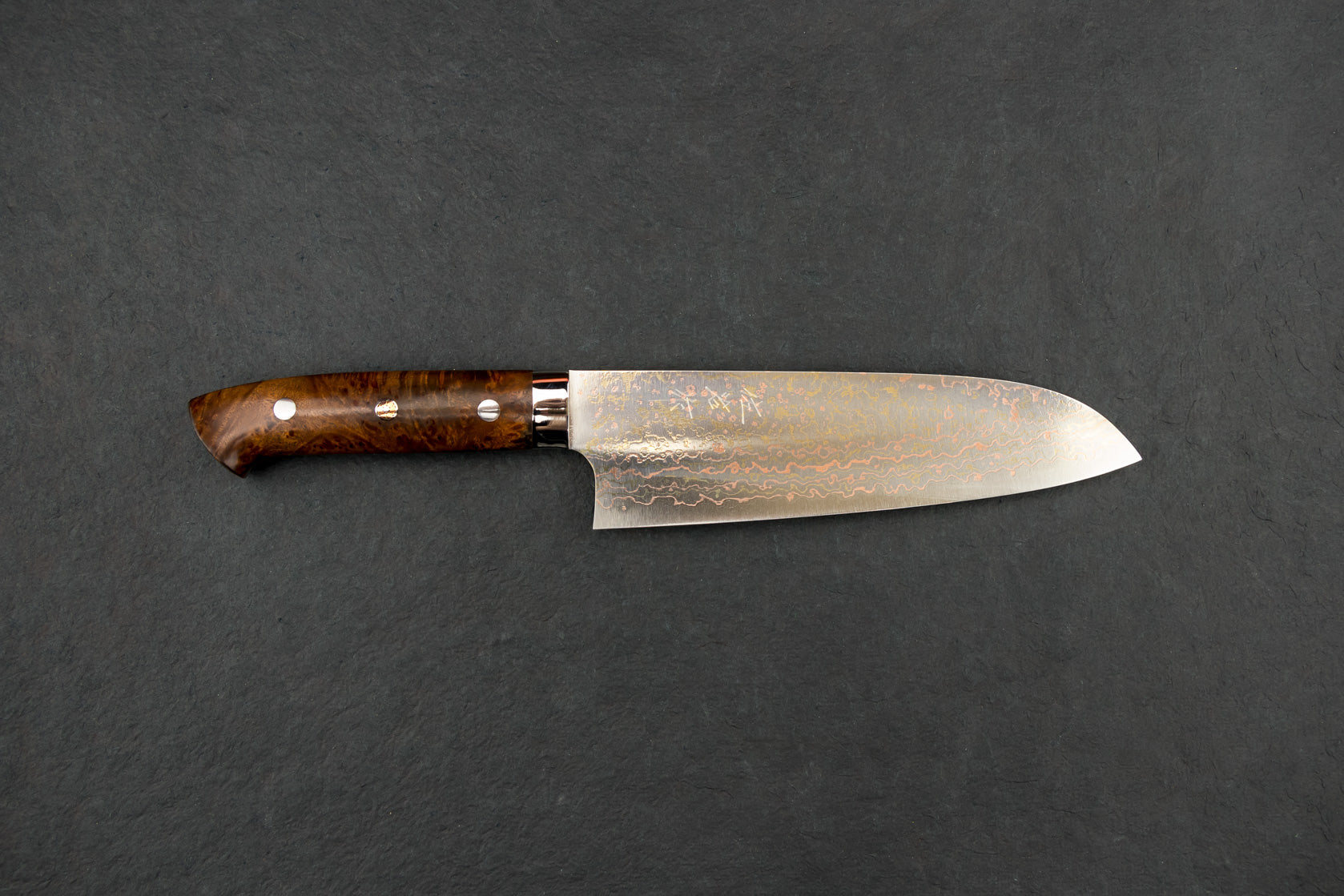 Takeshi Saji VG10W Rainbow Damascus Western Santoku Knife 180mm - Premium Japanese Chef Knife for Slicing, Dicing & Chopping - Perfect for Home Kitchen & Professional Cooking