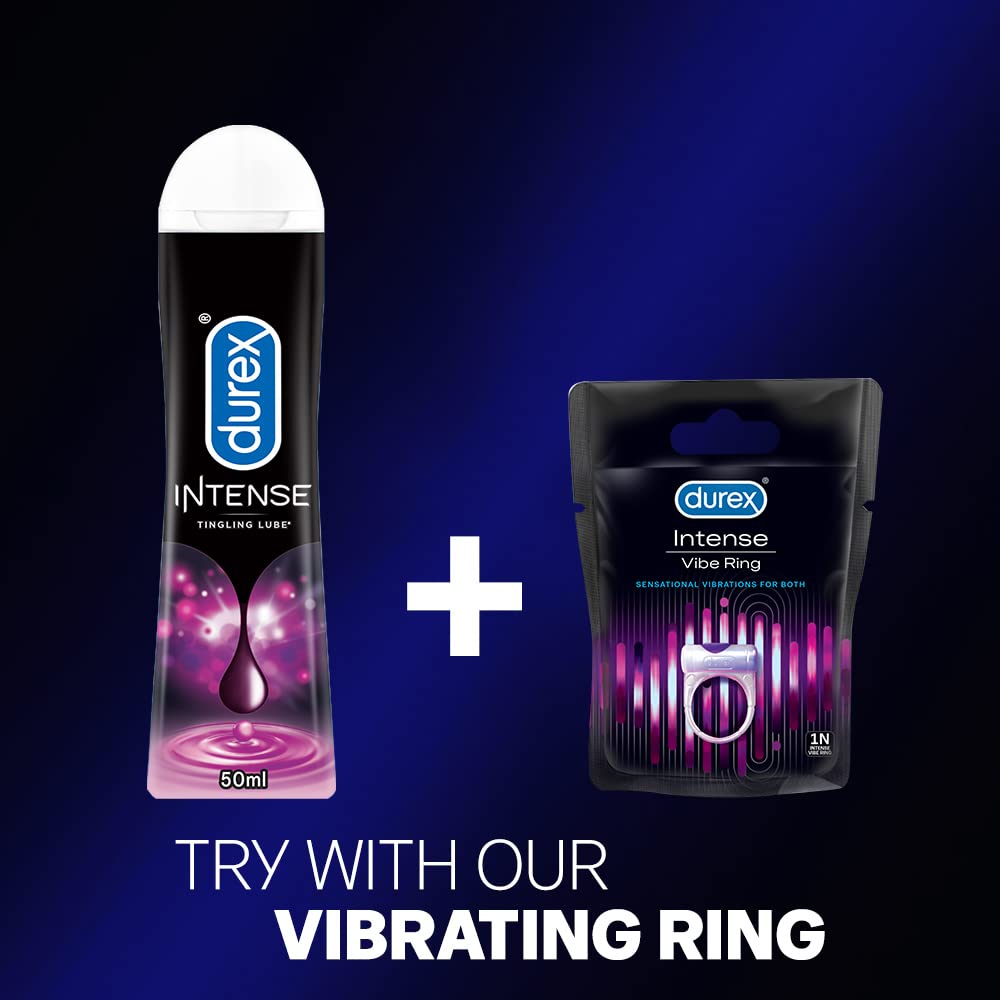 Durex Intense Water-Based Lubricant Gel for Men & Women - 50ml | Long-Lasting, Smooth Personal Lubricant for Enhanced Intimacy & Comfort | Perfect for Couples & Sensual Massage