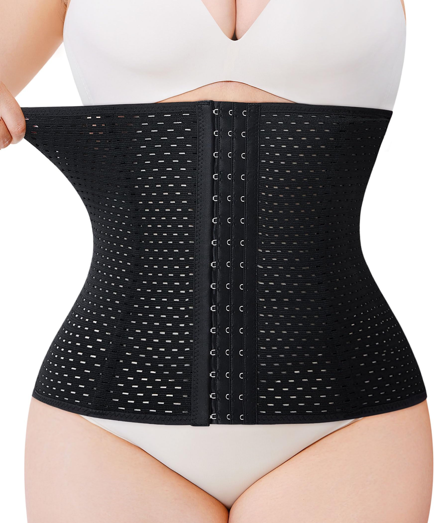 Nebility Waist Trainer for Women - Tummy Control Body Shaper Corset, Plus Size Waist Cincher & Sport Girdle for Workout, Postpartum & Everyday Shapewear