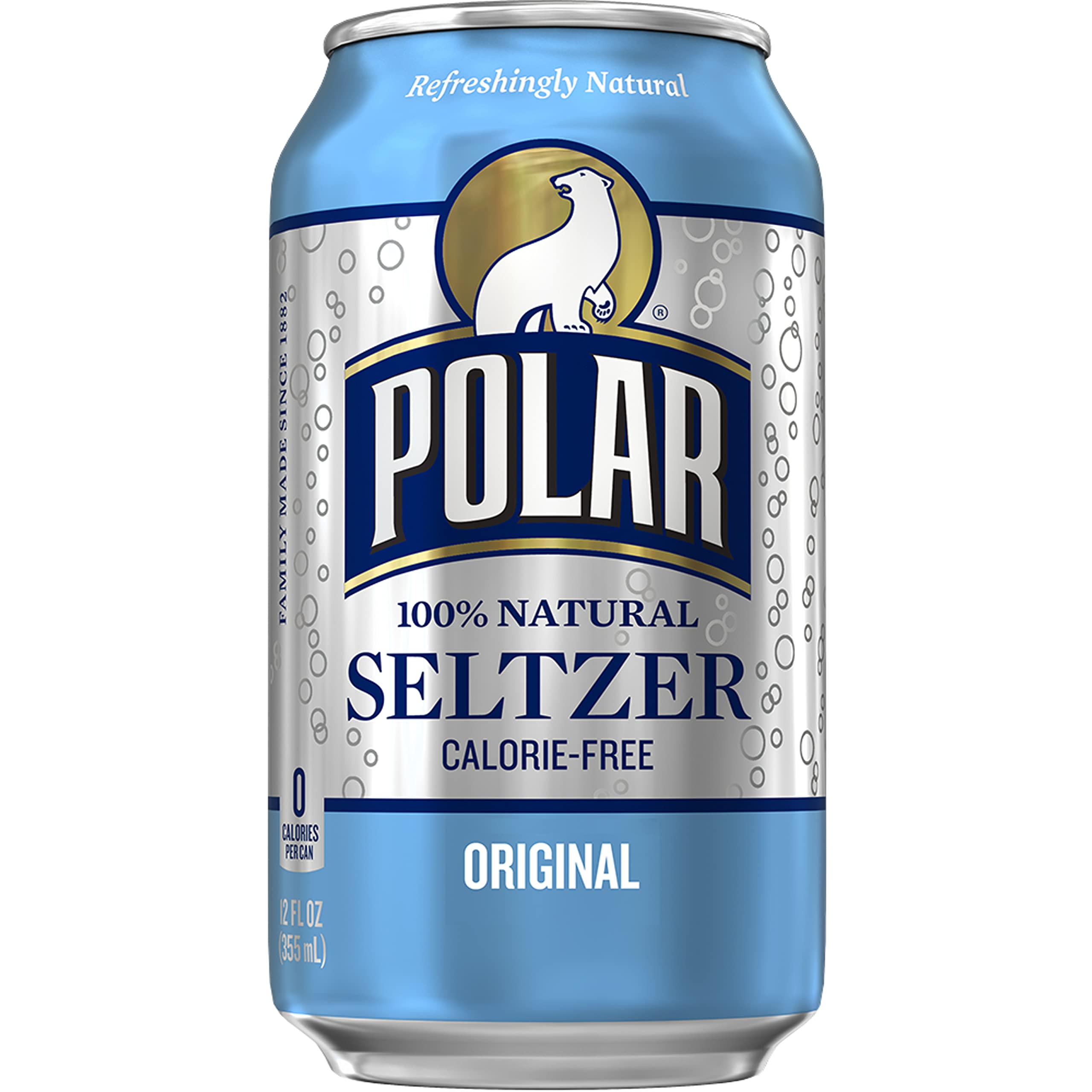 Polar Beverages Original Seltzer Water - 12 fl oz Cans (12 Pack) | Refreshing Sparkling Water for Hydration, Parties & Healthy Lifestyle