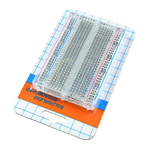 400 Tie Points Transparent Solderless Breadboard - Mini Universal PCB Prototyping Board for DIY Electronics, Arduino Projects, and Bus Test Circuits - Perfect for STEM Education and Circuit Testing