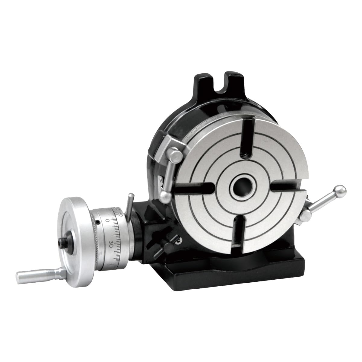 HHIP 3906-2305 5 Inch Horizontal Vertical Rotary Table for Precision Machining, Milling, and Metalworking - Perfect for CNC, Drilling, and Workshop Applications