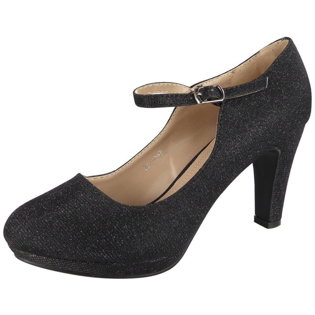 Elegant Women's Mary Jane High Heel Shoes for Wedding, Party & Dance - Comfortable Court Shoes in Sizes 3-8 | Perfect for Bridal Events, Evening Parties & Ballroom Dancing