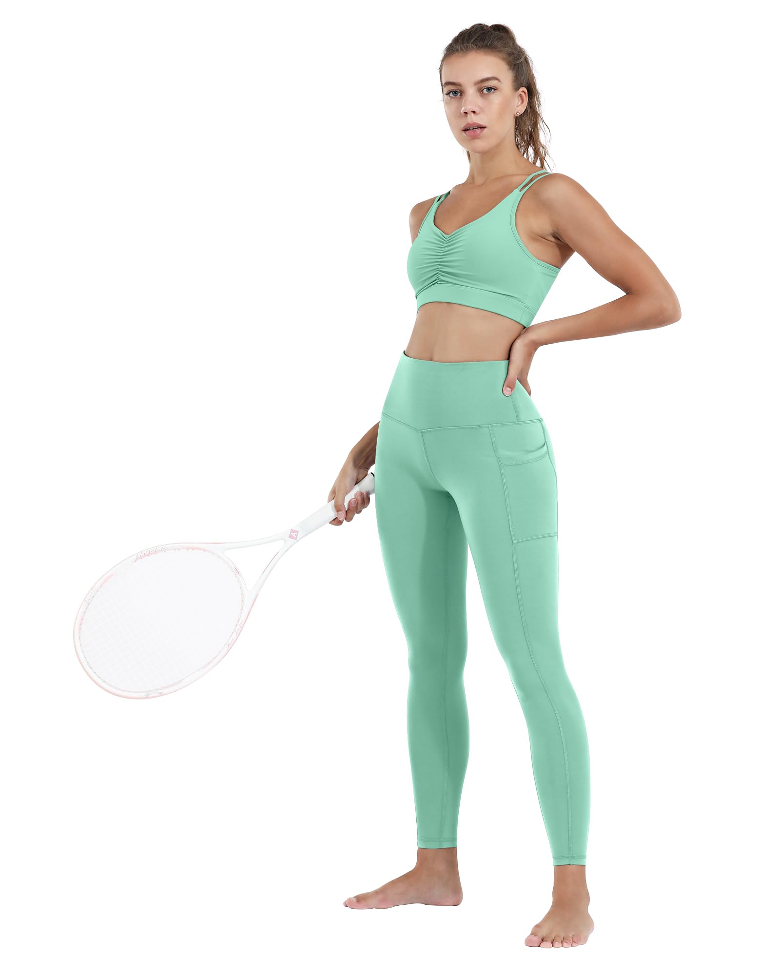 CHRLEISURE Women's High Waisted Yoga Pants with Pockets - Tummy Control Workout Leggings for Running, Gym & Lounge Wear