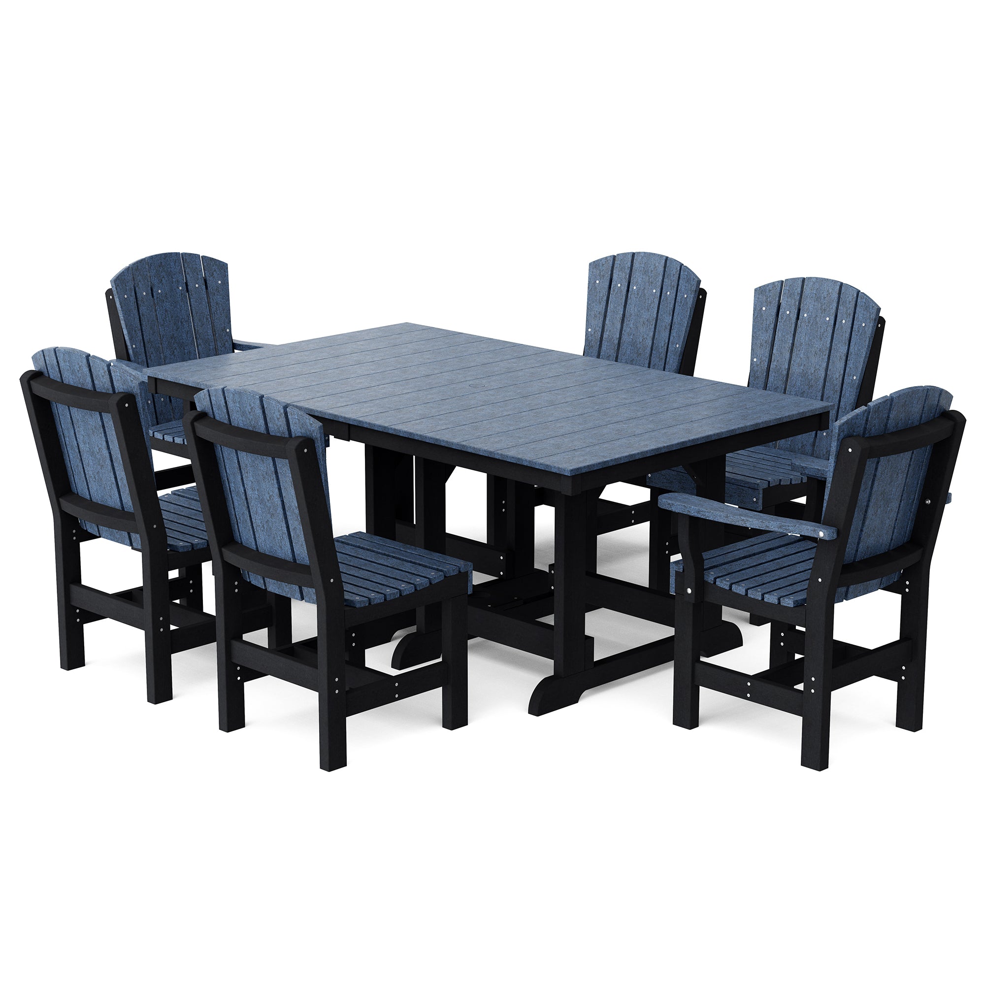 Heritage 7-Piece 44x72 Inch Dining Table Set with Chairs - Perfect for Family Gatherings, Dinner Parties & Outdoor Entertaining