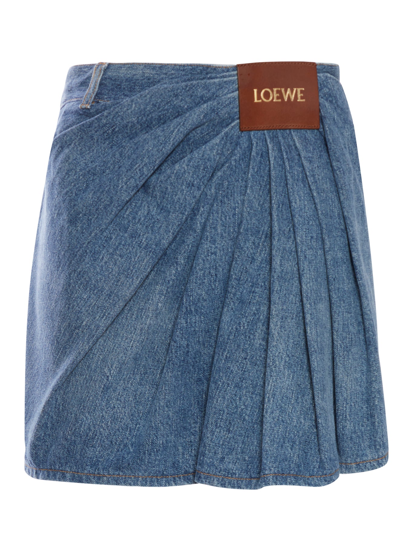 Loewe Draped Skirt in Indigo Blue - Women's Elegant Flowy Midi Skirt for Casual & Evening Wear | Style S540Y1EX02