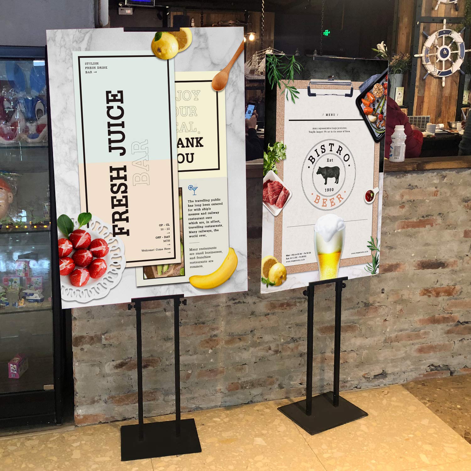Heavy Duty Adjustable Poster Stand with Non-Slip Base - 78 Inch Double Sided Floor Banner Display Stand for Trade Shows, Retail Stores & Events - Ideal for Foam Boards, Signs & Advertising Displays
