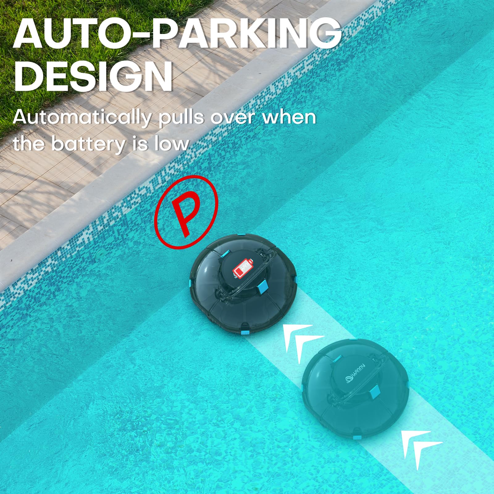 Best Cordless Robotic Pool Vacuum Cleaner for Above Ground Pools - Powerful Suction, Transparent Design, Cleans Up to 645 Sq. Ft Effortlessly - Perfect for Inground & Above Ground Swimming Pools, Spas, and Backyard Cleaning