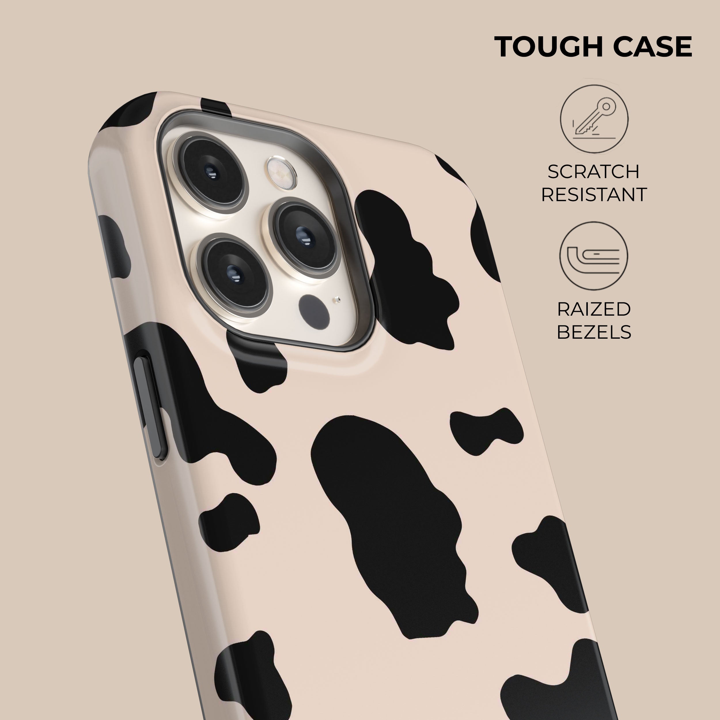 Cute Pink Cow Print Phone Case - Shockproof & Durable Cover for iPhone 12/13/14 Pro Max - Perfect for Girls, Teens & Women (Farm Animal Theme) - Great for Daily Use, School, Work & Travel