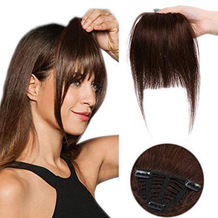 Verbier Clip-On Hair Fringe Extension - Natural Looking Front Bangs for Women & Girls (Black) | Perfect for Costumes, Cosplay & Everyday Styling