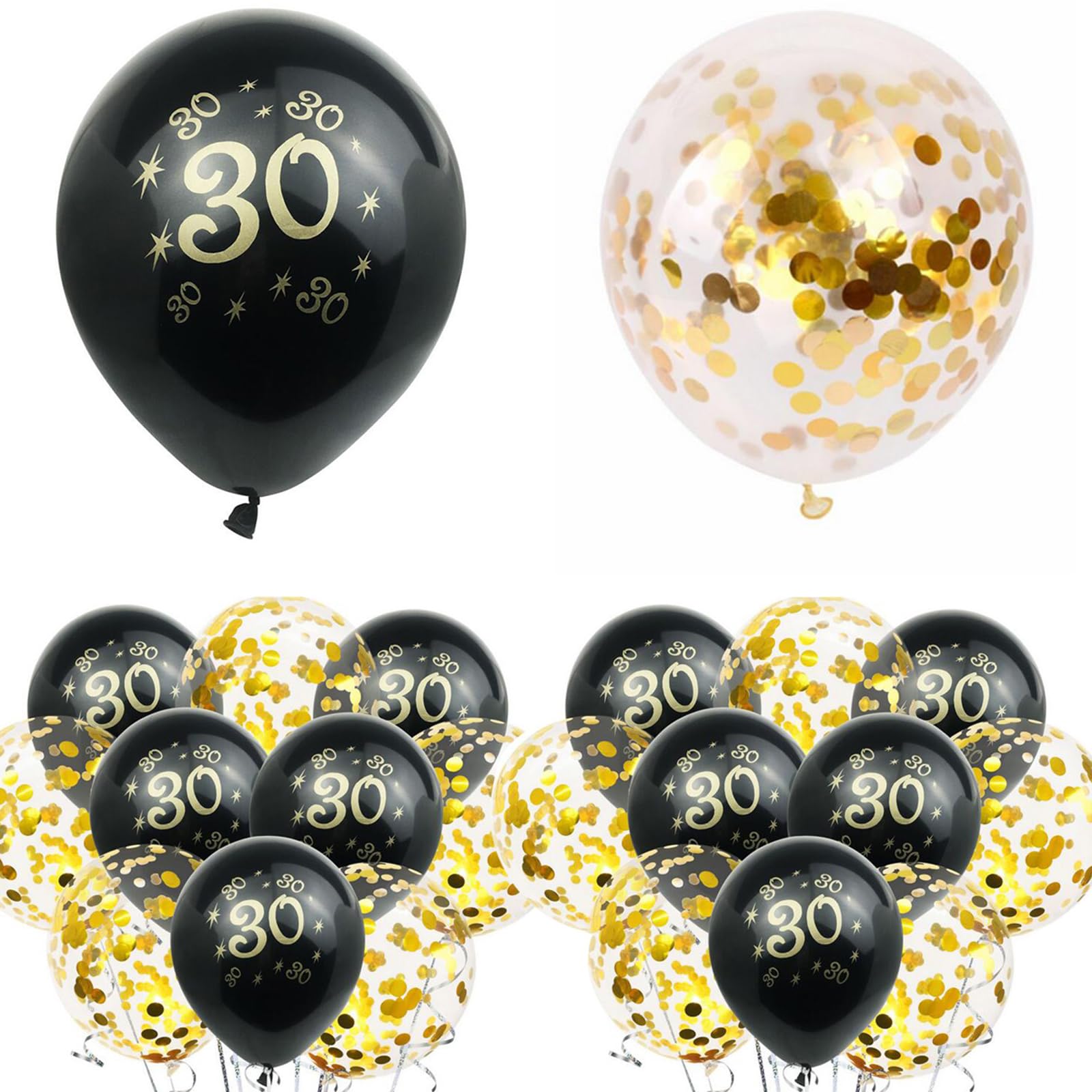 30th Birthday Party Decorations for Men - 40 Inch Gold Number 30 Balloons, Cheers to 30 Years Banner, Fringe Curtains & Foil Cups - Perfect for 30th Birthday Celebrations, Milestone Parties & Surprise Decor