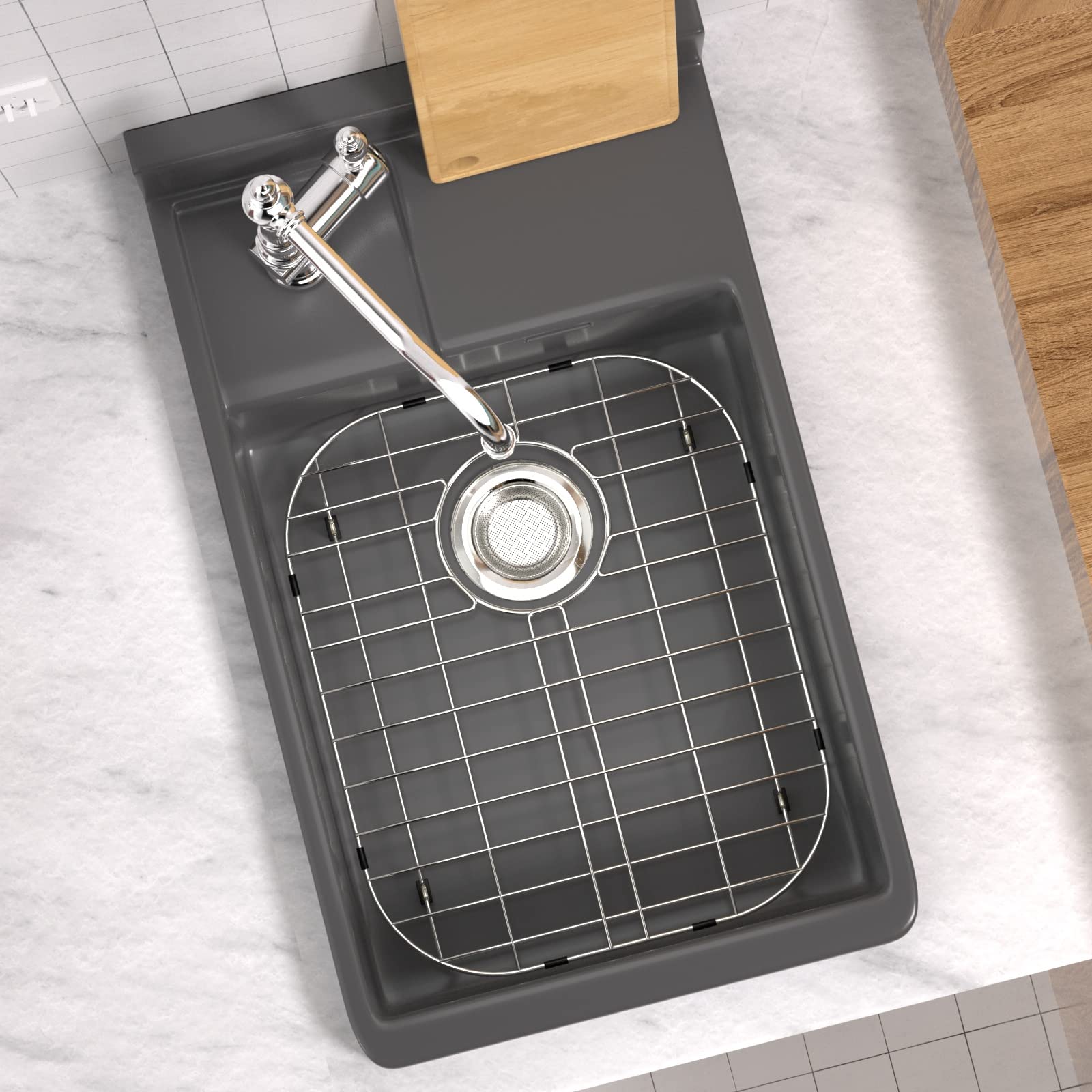 Premium SANNO Stainless Steel Sink Grid Protector - 16.14