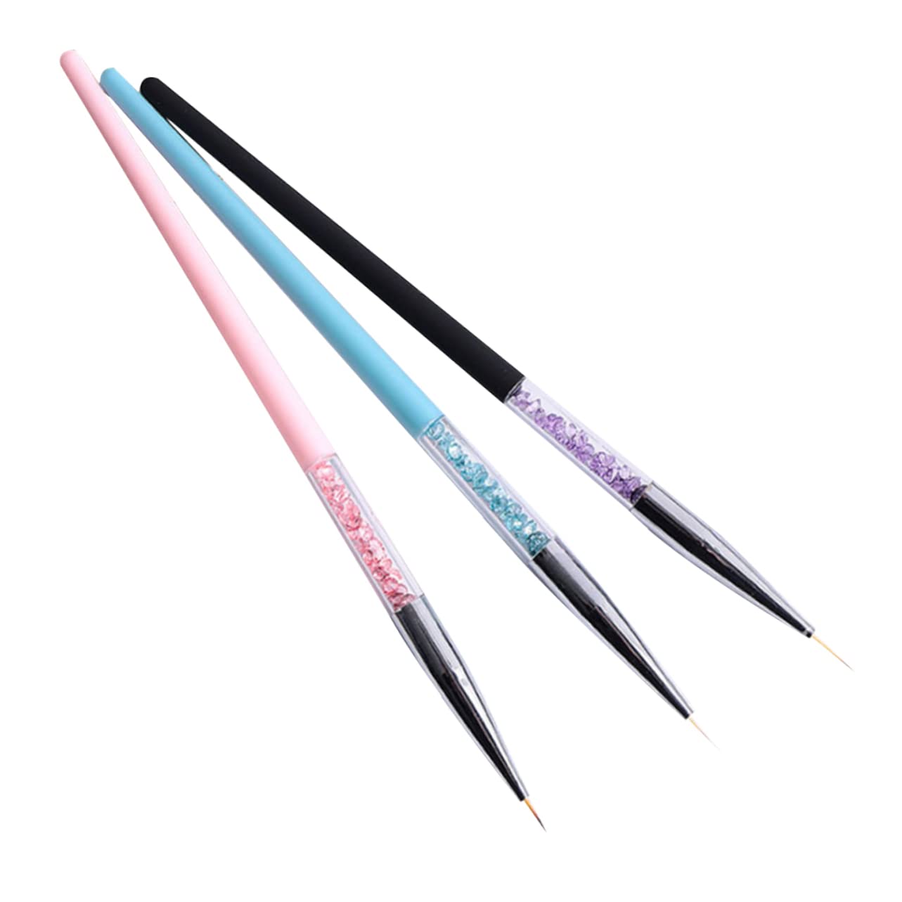 3D Nail Art Brush Set - 3pcs Acrylic Nail Polish Tools for DIY Manicure & Nail Design
