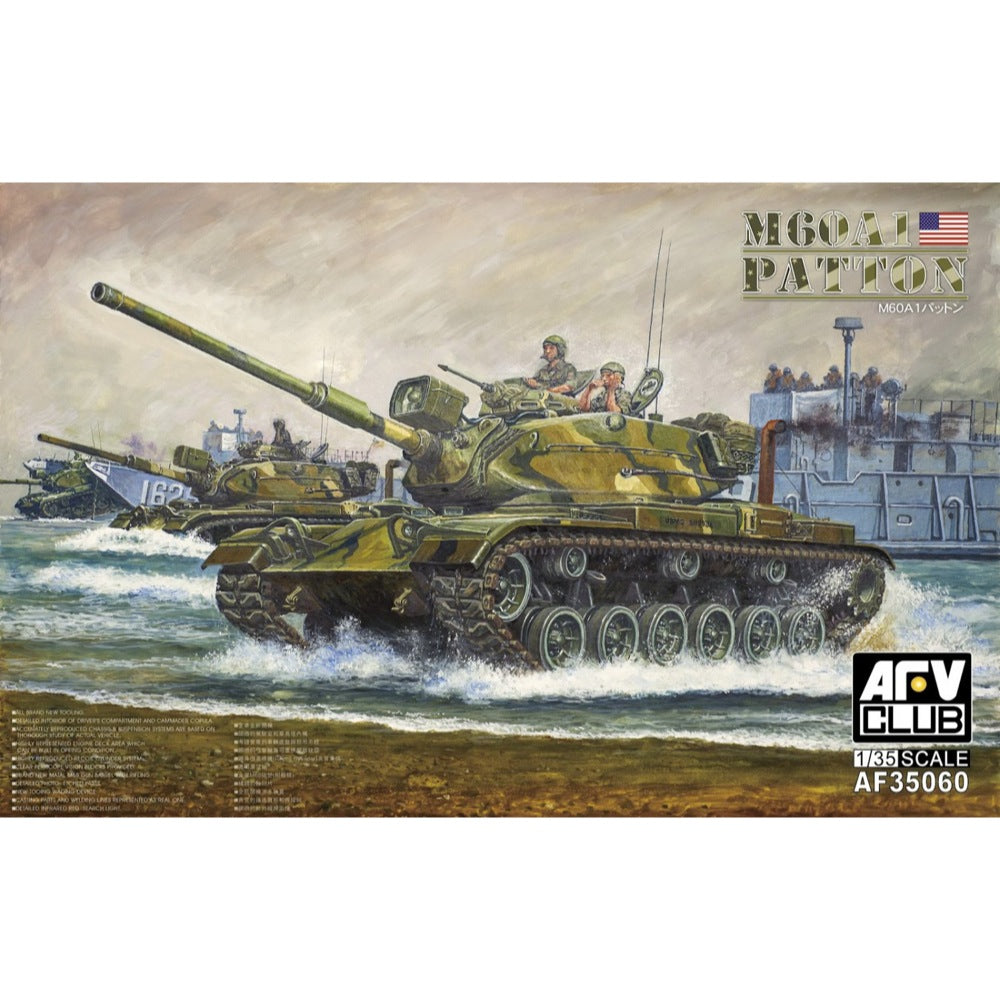 1/35 Scale AFV 35060 Club M60A1 Patton Main Battle Tank Model Kit - Military Vehicle Collection, Historical Display & Wargaming Scenes