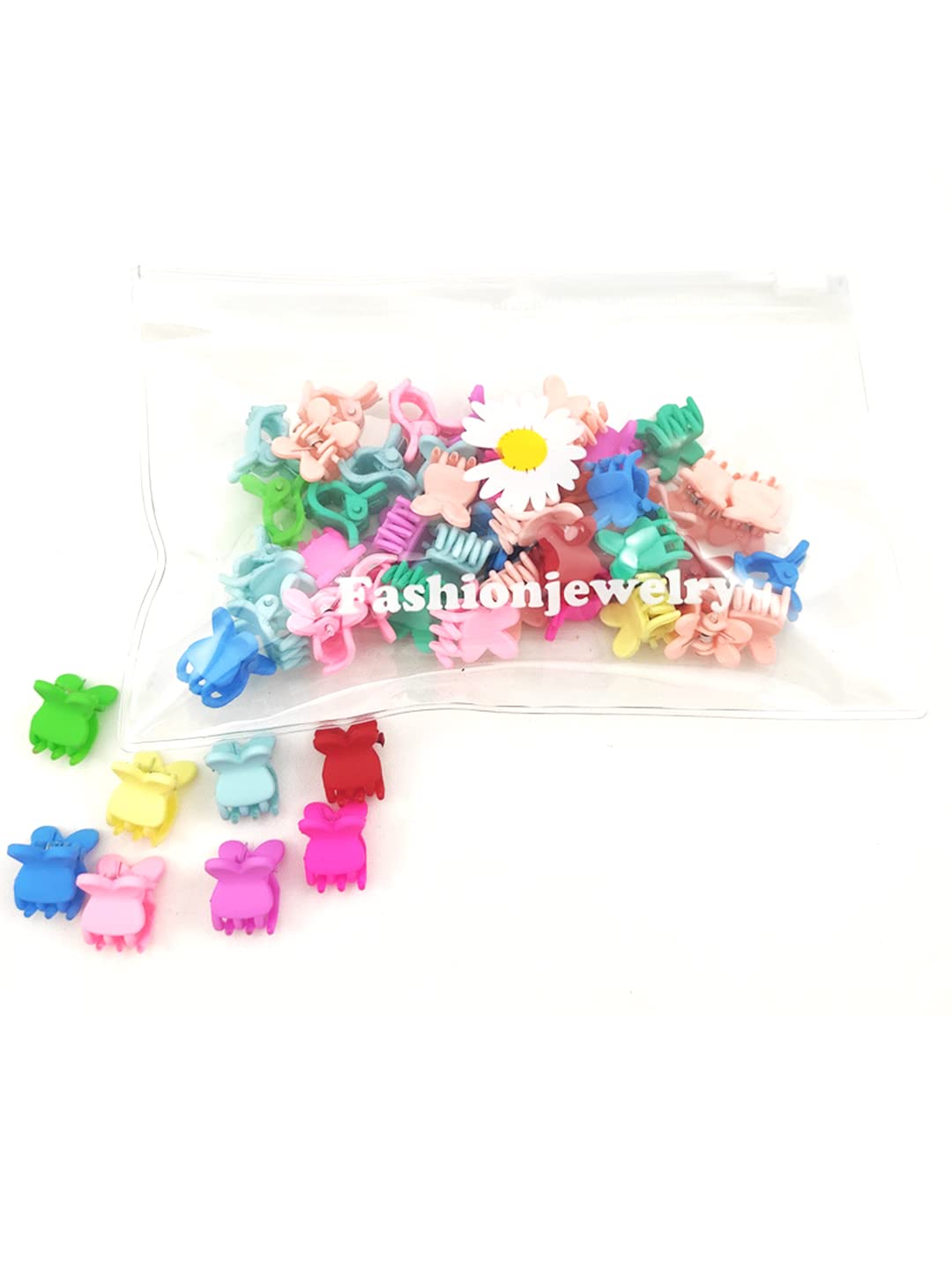 Melbees by Yellow Chimes 50-Piece Multicolor Butterfly Hair Claw Clips for Girls & Kids - Cute Hair Accessories for School, Parties & Everyday Use