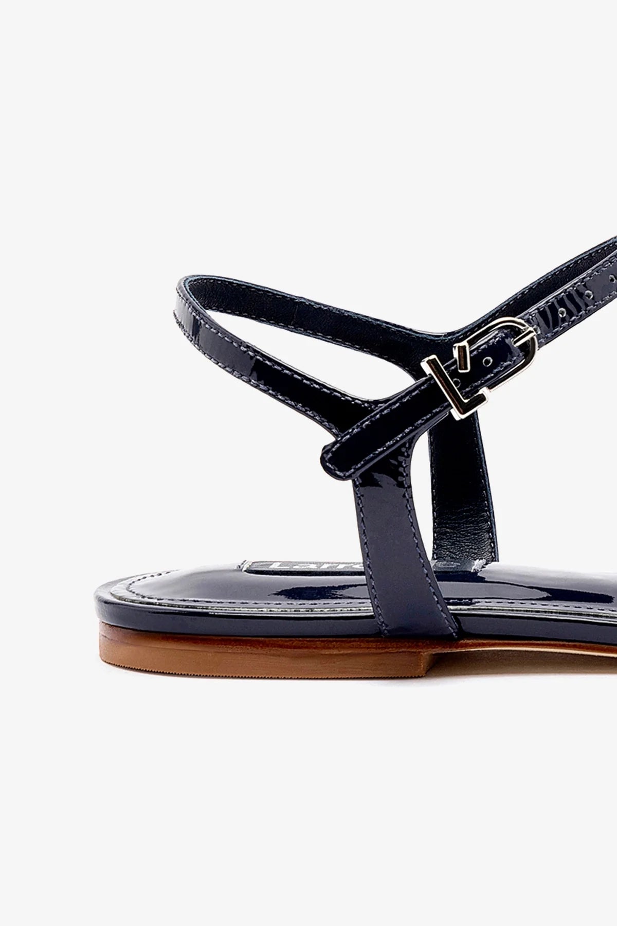 Hana Flat Shoes in Navy Patent Leather - Comfortable & Stylish Women's Ballet Flats for Work, Office, and Casual Wear