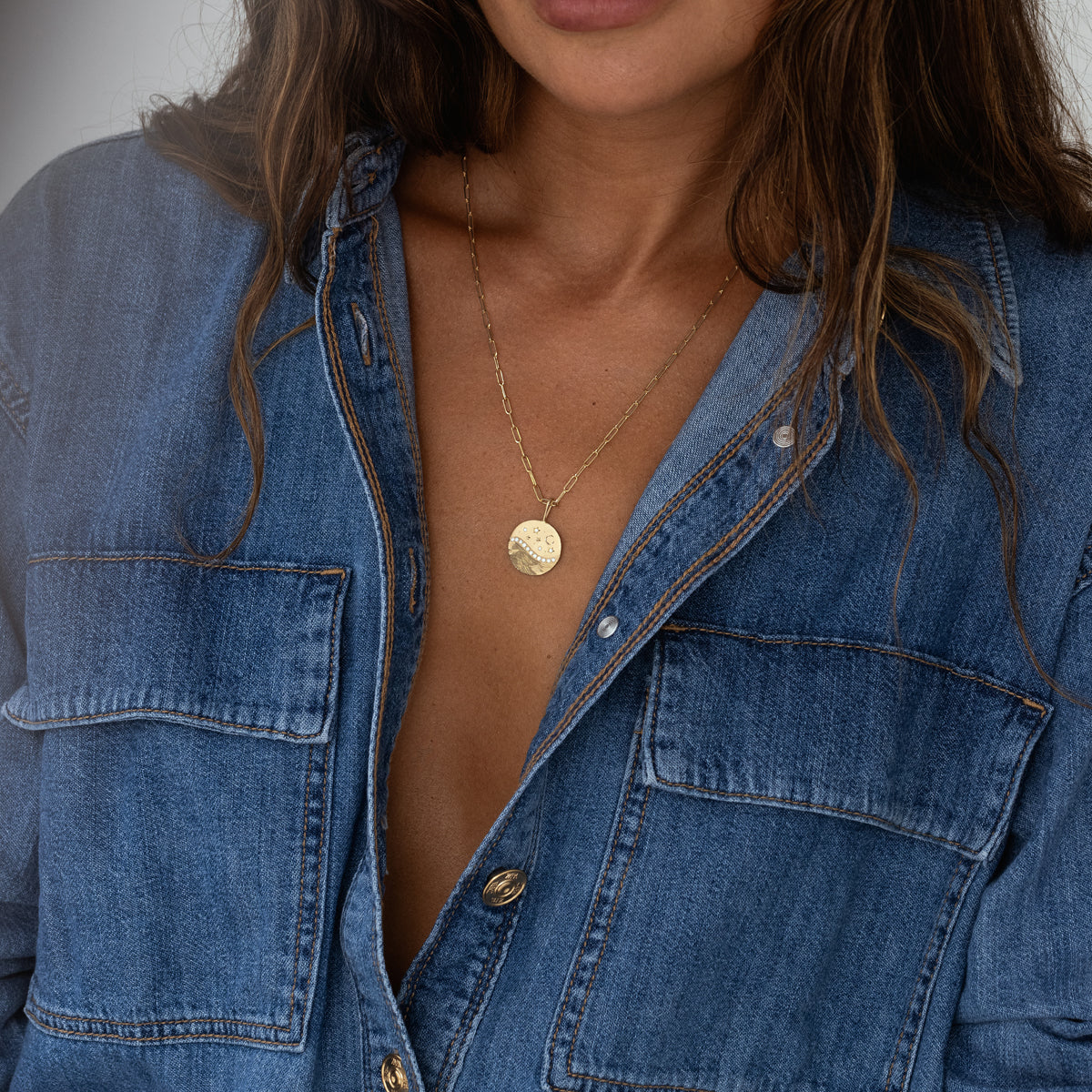 Celestial Wave Pendant Necklace - Elegant Moon & Star Jewelry for Women - Perfect for Everyday Wear, Gift Giving & Special Occasions