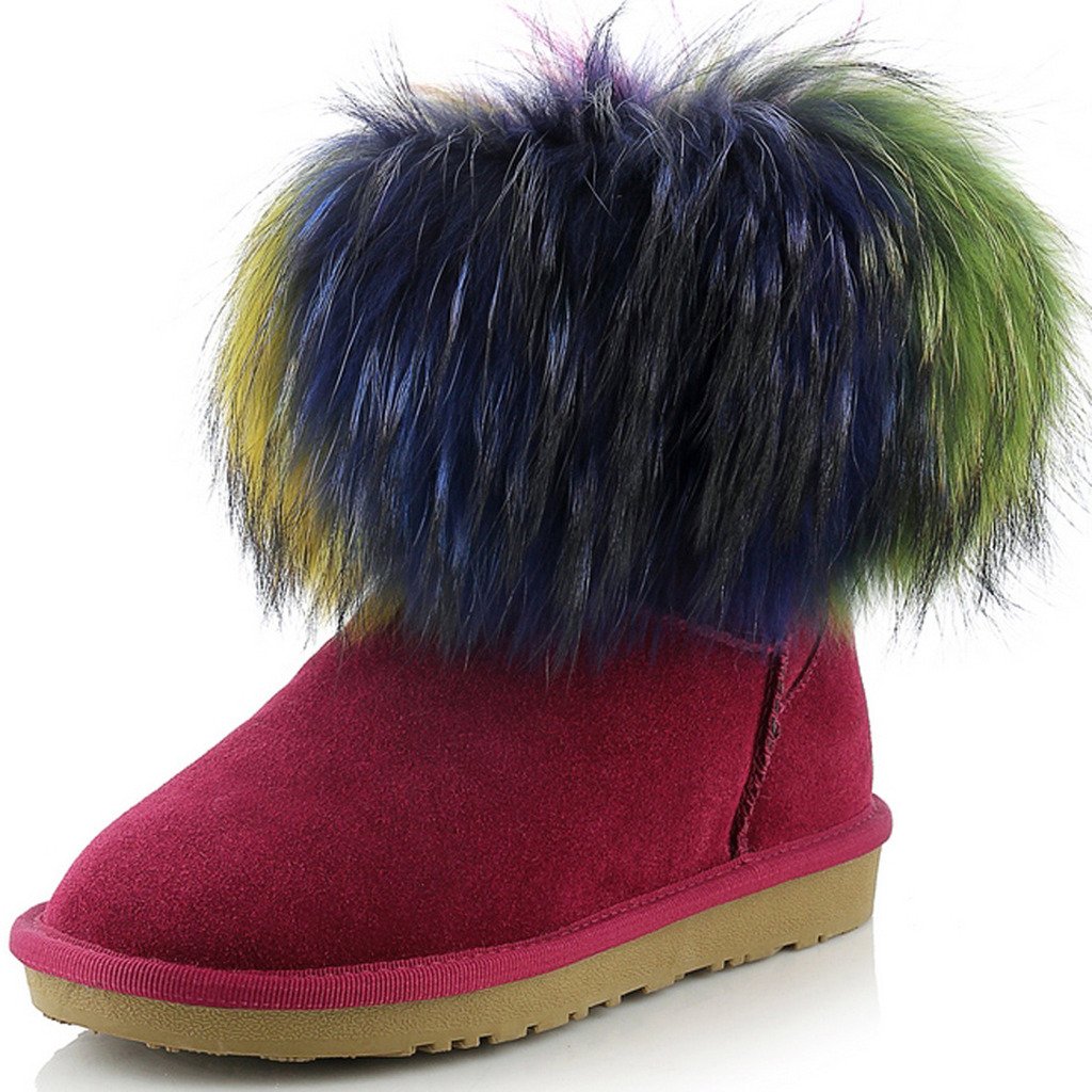 APHNUS Women's Waterproof Winter Snow Boots with Mixed Colors - Warm & Comfortable for Snowy Days, Outdoor Activities & Casual Wear