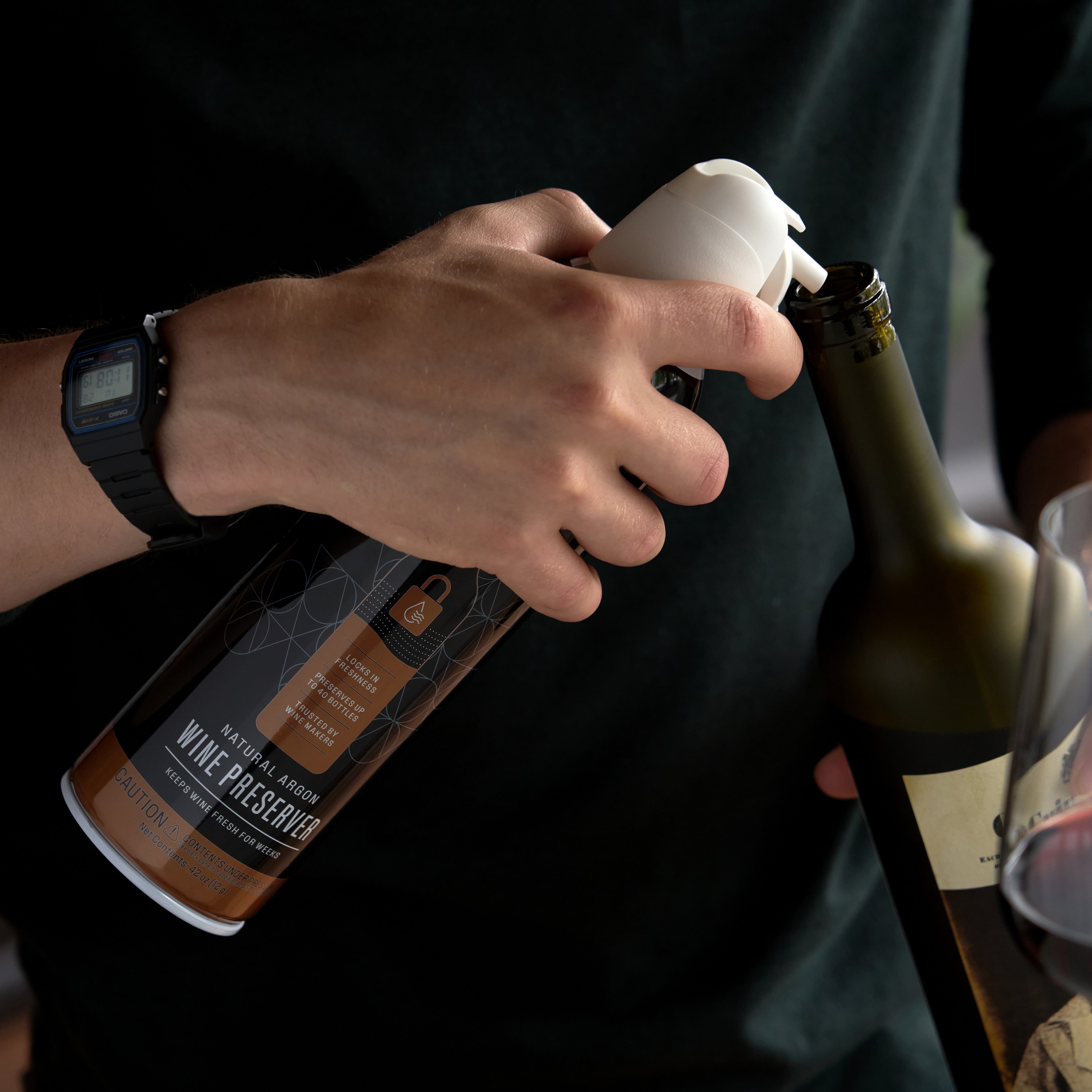 Alchemi Natural Argon Wine Preserver - Premium Wine Saver & Preserver Spray for Red, White & Sparkling Wines - Extend Freshness Up to 30 Days - Perfect for Wine Bars, Restaurants & Home Use