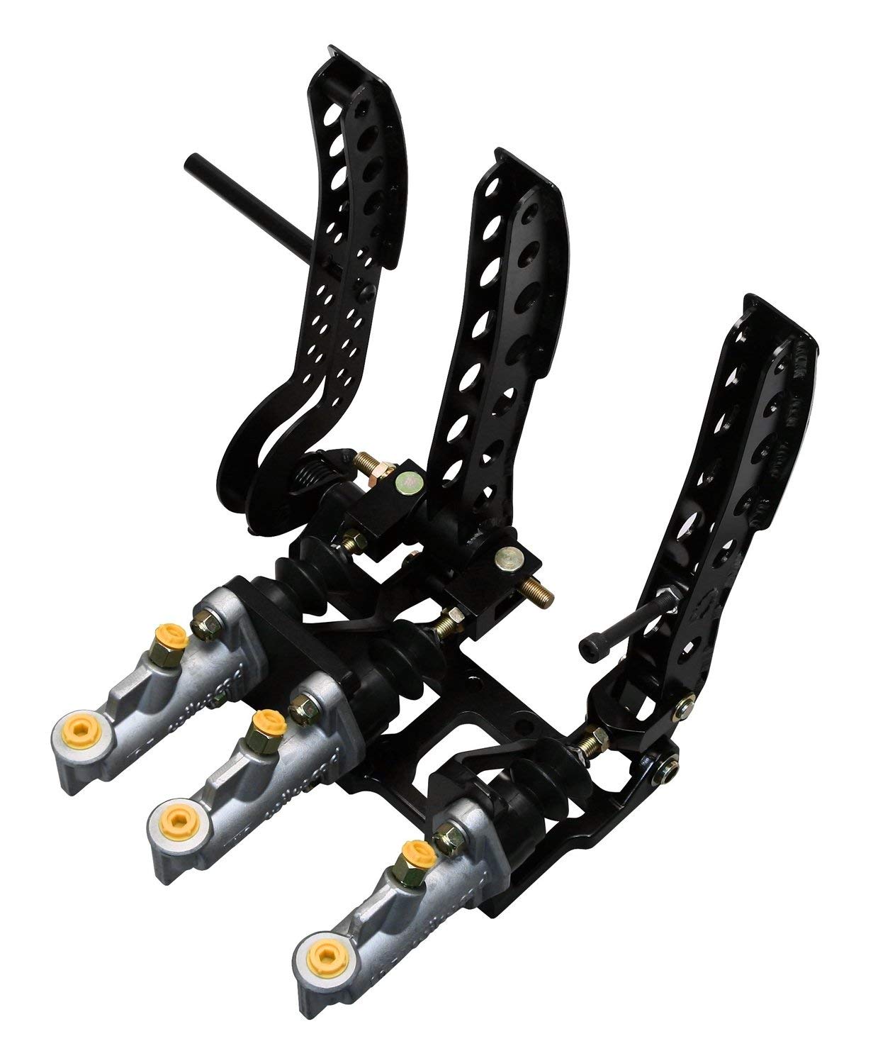 Wilwood Aluminum Black Paint Pedal Assembly - 5.25:1 Ratio Gas Brake Clutch Kit for Forward Floor Mount | High-Performance Racing & Off-Road Vehicle Upgrade